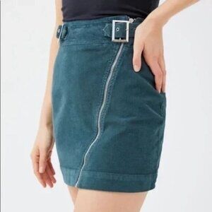 Urban Outfitters Harmony Green Corduroy Mini Skirt Preppy Goth Women's M